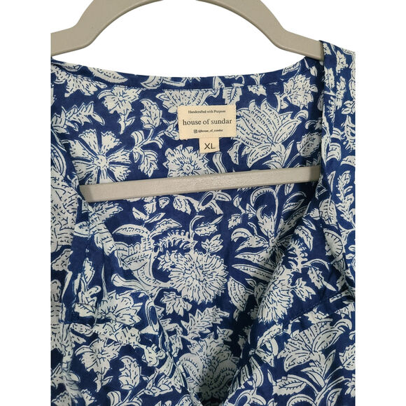 House of Sundar Maya Midi Dress Blue Iris Size XL - Picture 4 of 9